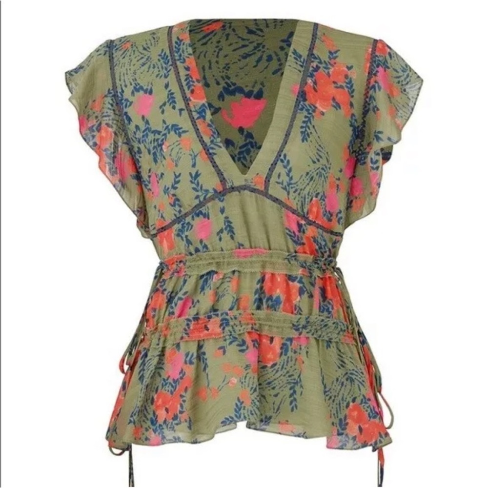 TANYA TAYLOR
Anita V-Neck Floral-Print Silk Top